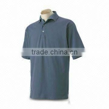 Men's Polo T-shirt, Made of Polyester, 100% FR Cotton, Double-needle Stitched Bottom Hem Available