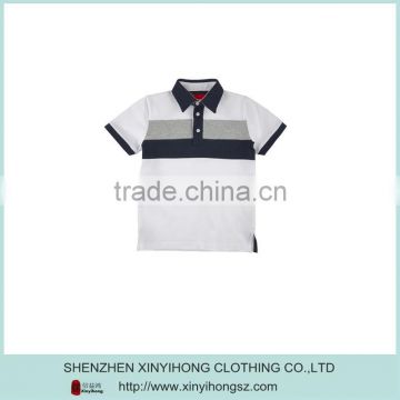 OEM High Quality Colorblocked Striped Cotton Fitness Child Polo Shirts