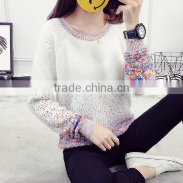 colorful dots fashion girl lose sweater girls sweater design women dresses
