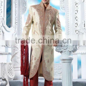 Tanchoi Fabric Silk Designer Sherwani