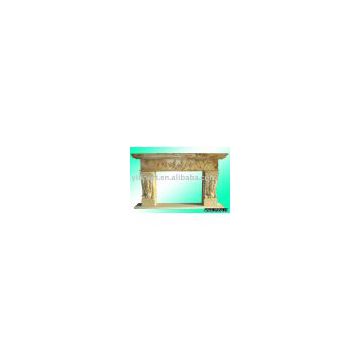 yellow marble fireplace with sculpture (YD-B061)