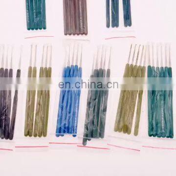 Wholesale aluminium knitting needle various size crochet hook with plastic ABS rubber  TPR