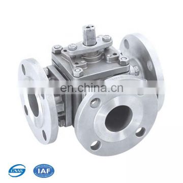 Carbon Steel Three Way T Type L Type Ball valve With Electric Actuator Pneumatic Actuator