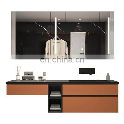 Smart mirror vanity with integrated basin