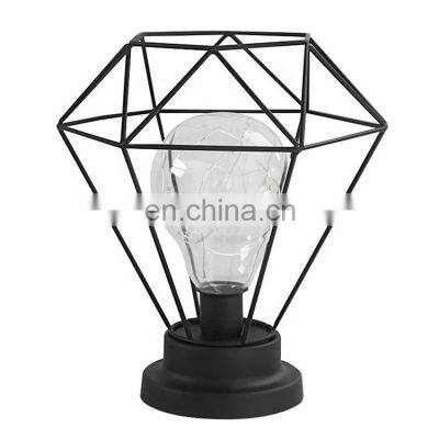 Nordic Style Metal Iron Frame Decoration LED Table Lamp Creative Home Accessories