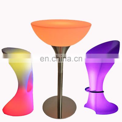 rgb colors glowing party nightclub sofas bar tables outdoor furniture hot sale high bar table and chairs