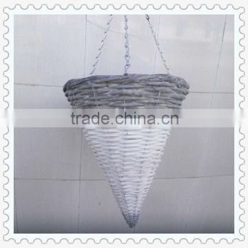 woven natural antique cone-shaped hanging baskets wholesale