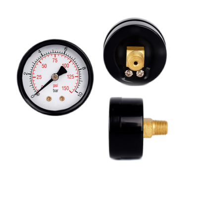 pressure gauge without edge double scale 50mm oil and water air pressure gauge