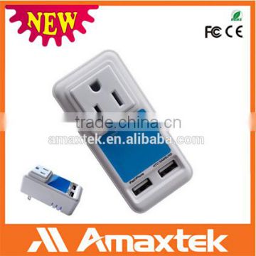 Shenzhen Amaxtek New Arrival Dual USB Socket Wall Charger for charging