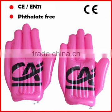 Promotional pvc inflatable hand with logo printed Cheap price
