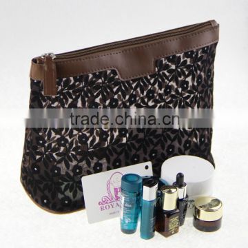 2015 newest wholesale promotional high quality custom brown mesh cosmetic bag
