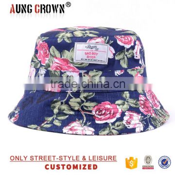custom print bucket hat/floral printing bucket hat/wholesale bucket hats                        
                                                Quality Choice
