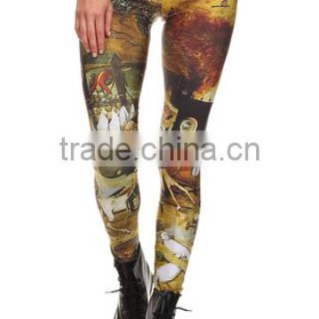 Woman Body Fitted Leggings / Tights Full Sublimated with Triumph of Deatch custom design