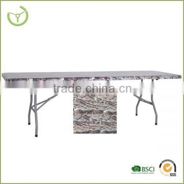 244*75*74 cm camo finish HDPE+ steel tube cheap folding tables
