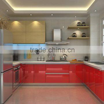 16mm Plywood modern high gloss kitchen cabinet