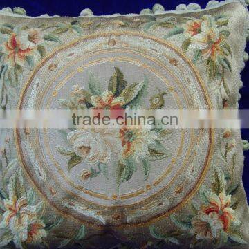 Embroidery flower imitate aubusson car cushion cover