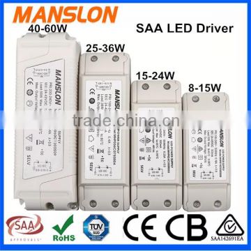 SAA approved led emergency power supply constant current 45-68V 300mA 18 watt LED driver
