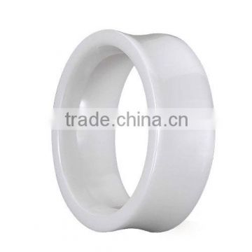 Awesome White Concave Ceramic Wedding Ring