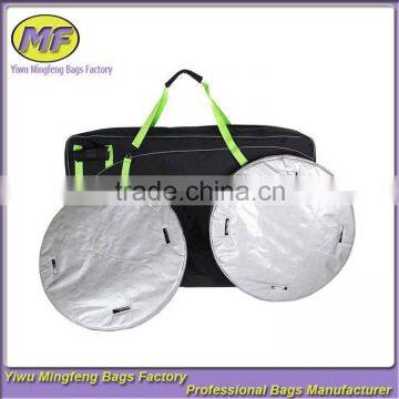 Polyester Bicycle carry Bag Folding Bike Bag with Wheels with two pieces spare tire RYB075