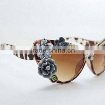 Vintage Handmade Rose Flower Sunglasses Fashion Cat Eyes Beach UV 400 Eyewear