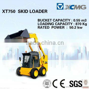 XCMG new skid steer loader with CE of XT750 mini skid steer loader for sale