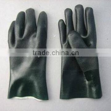 Double Sides PVC Dipped Glove With String Knitting Liner