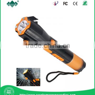 Survival flashlight with FM/AM Radio & Vehicle 9 in 1 safety hammer