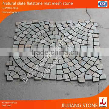 natural slate shaped mesh paving stone