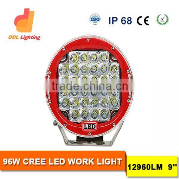 wholesale price 96w red jeep wrangler led work light for off road light outdoor working light
