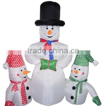 Inflatable snowman family
