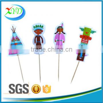 Decorated wooden toothpicks
