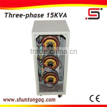 China Manufacturer new technology SVC 15kva 3 phase ac servo motors power automatic voltage stabilizer