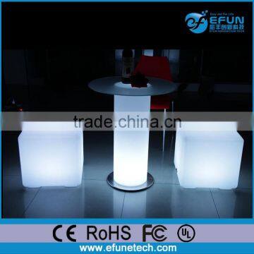 outdoor/indoor battery rechargeable decorative rgb color 3d led cube seat