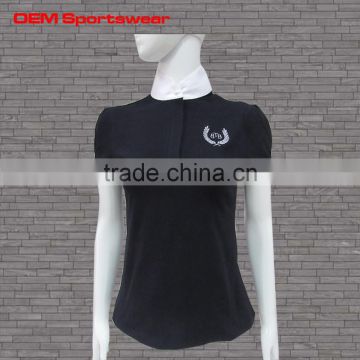 Cheap All black dri fit polo shirts for horse riding sports