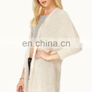 Beige china garment factory long sleeve sweater and cardigans women 2013