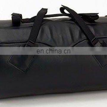 HMB-0004A LEATHER MOTORCYCLE SISSY BAR BAGS ROUND DUFFLE HEAVY DUTY