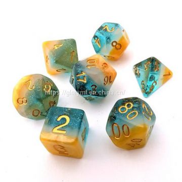 wholease muti color mixed plastic acrylic dice/board game dice