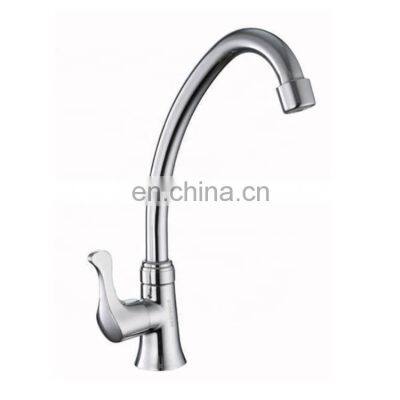 Chrome Plated Sink Mixer Rotate Single Hole Brass Kitchen Faucet Tap