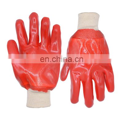 HANDLANDY Premium Dipping finished PVC Coated Glove with Knit Wrist Cuff Chemical Resistant Heavy Duty Safety nitrile smooth