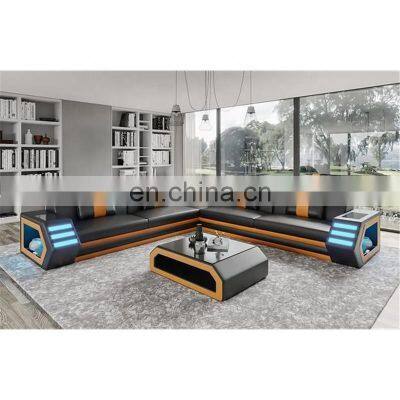 CBMMART Living Room Sofa Set L shape Corner Sectionals Couch With LED Light