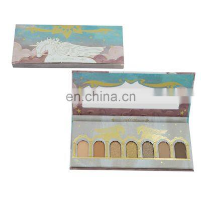 Custom shape eyeshadow palette luxury packaging with mirror 8 colors cosmetics beauty magnetic paper box