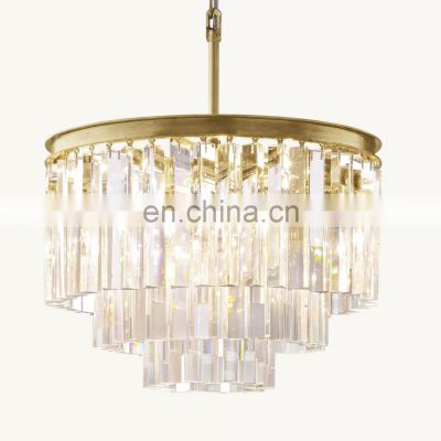 3 Tiers Gold Crystal Chandelier Modern Contemporary Pendant Light Fixture Hanging Lighting for Living Dinning Room Bedroom