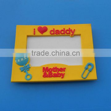 I LOVE Daddy Character Soft PVC Fancy Photo Picture Magnet Backside Frame Rectangle Multi-Color