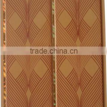 Middle groove,with shine gold line brown pvc ceiling panel G195-1