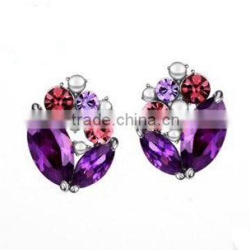 JINSE wholesale Purple Stone Earrings