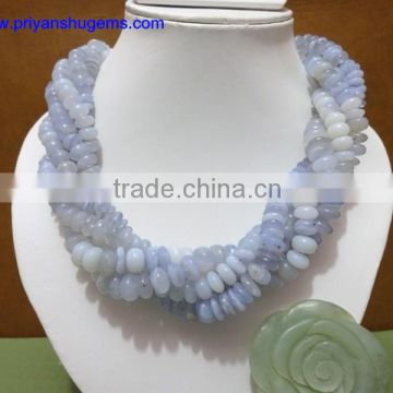Lavender Blue Chalcedony Beads