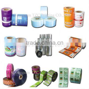 plastic flexible packaging film with customized printing for food toy liquid drink