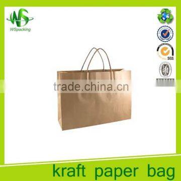 Custom hot sale brown paper bags with handles shopping packaging