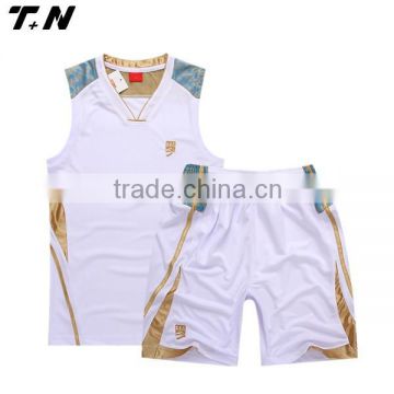 white plain basketball uniform design for men
