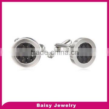 most popular Stainless Steel mens cufflinks with Carbon Fiber